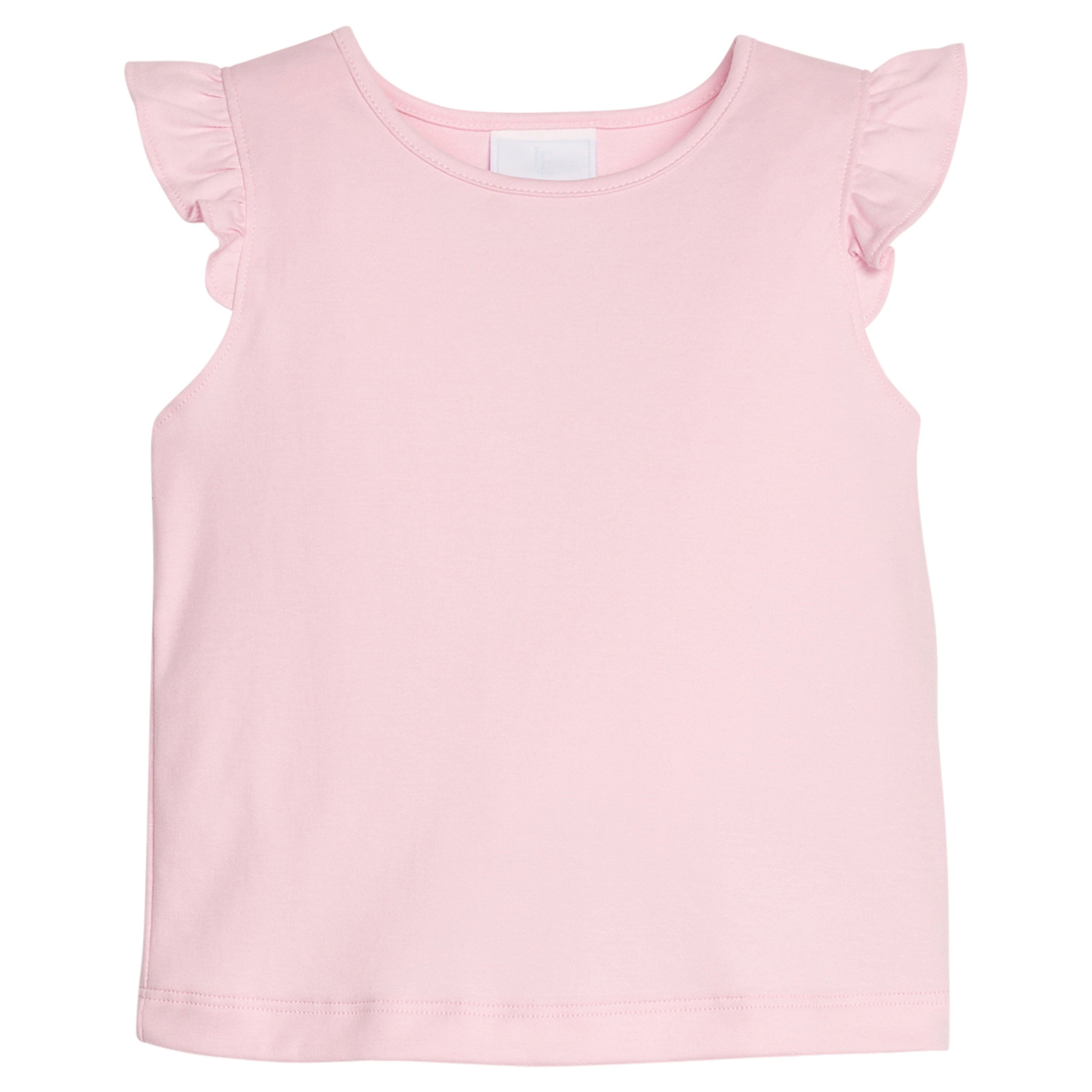 Little English classic tilly tank in light pink with flutter sleeves, for little girl 